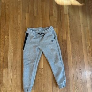 Nike-Tech Kids Light Gray Joggers with Black Accents